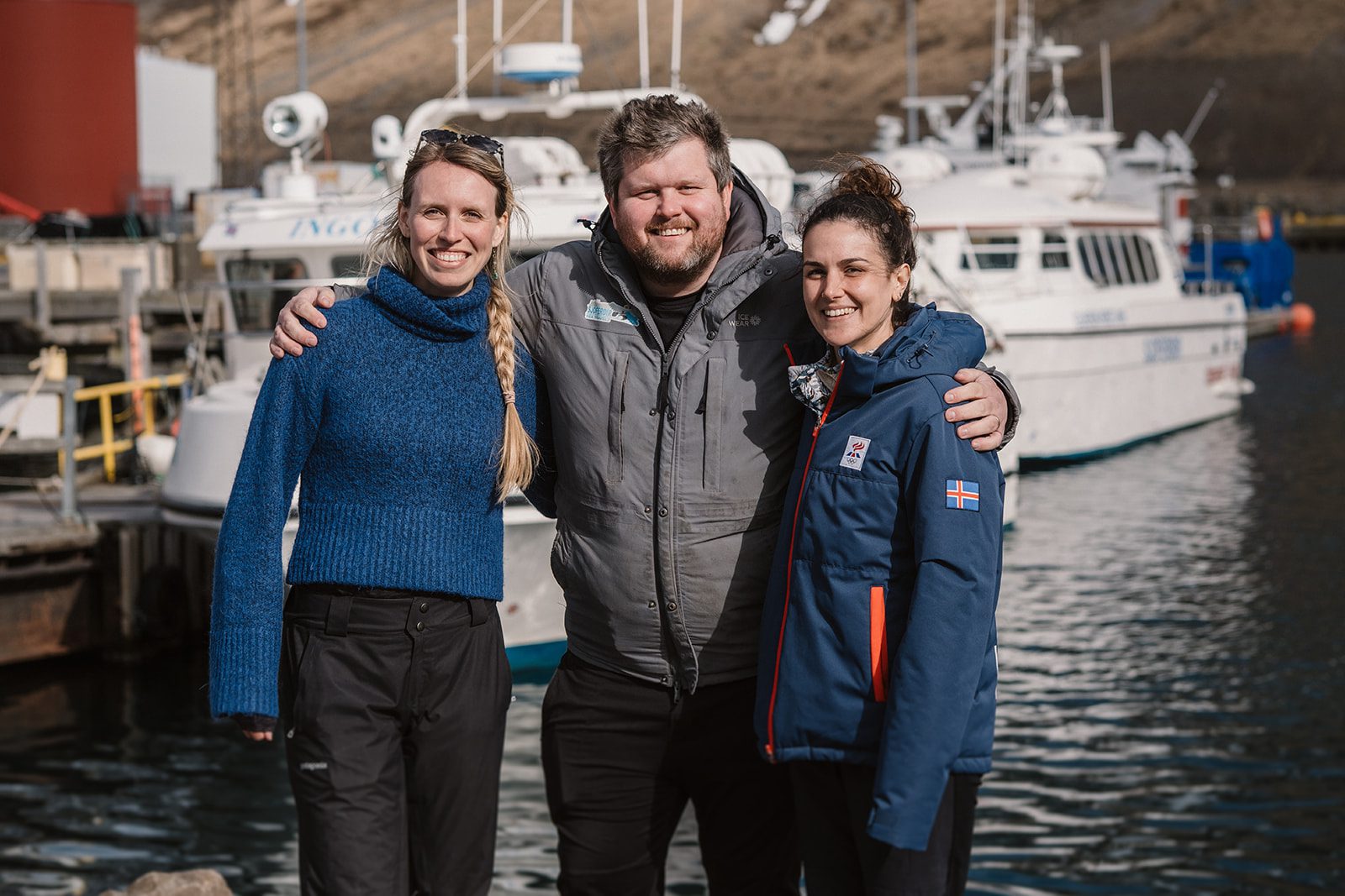 Stígur et son équipe lors d'une excursion d'observation des baleines à Ísafjörður